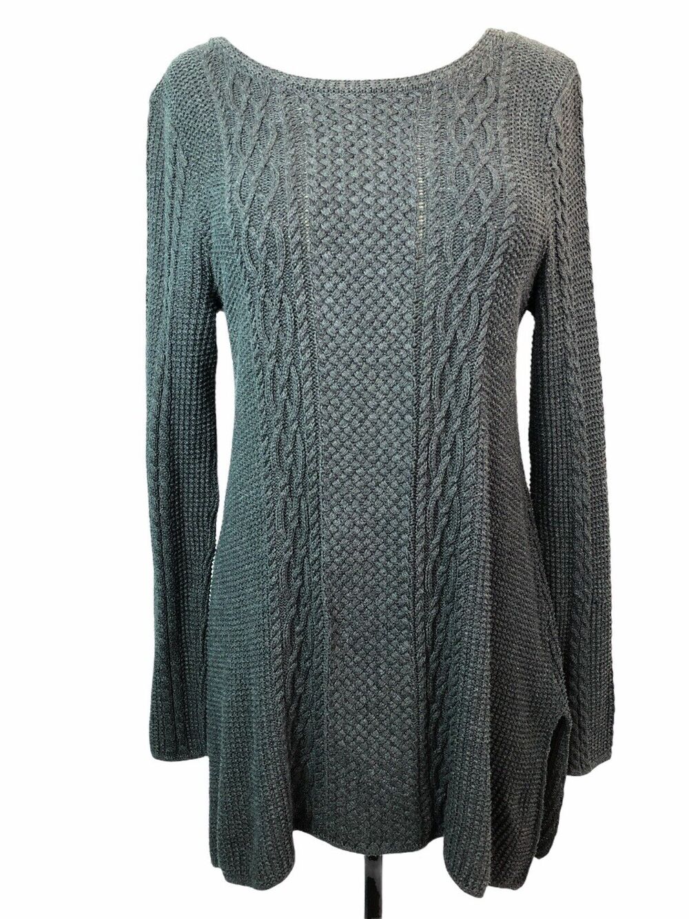 Small Jean Pierre Cable Knit Gray Tunic Sweater